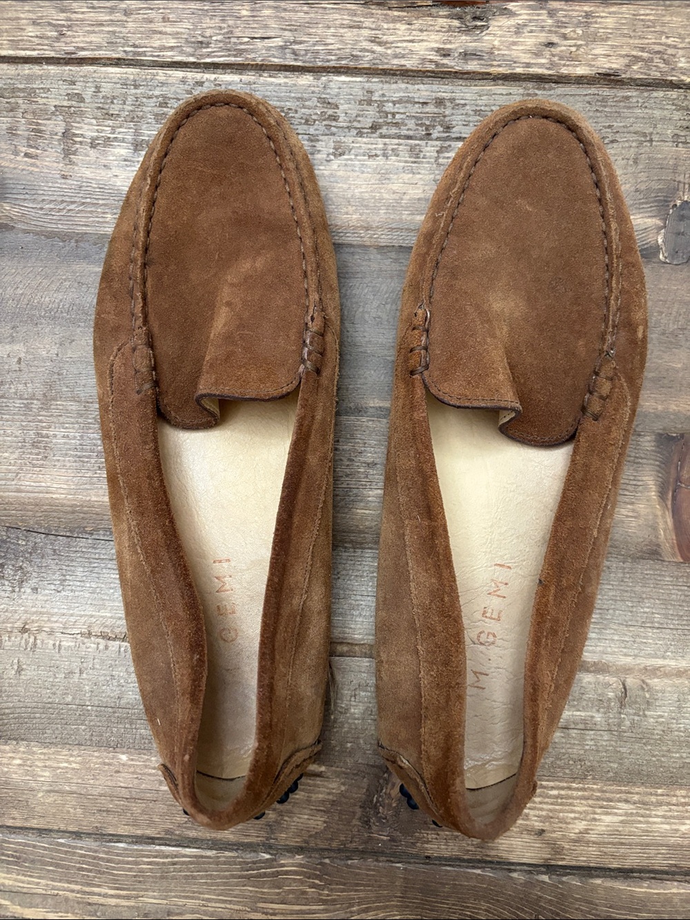 M. gemi leather suede loafers